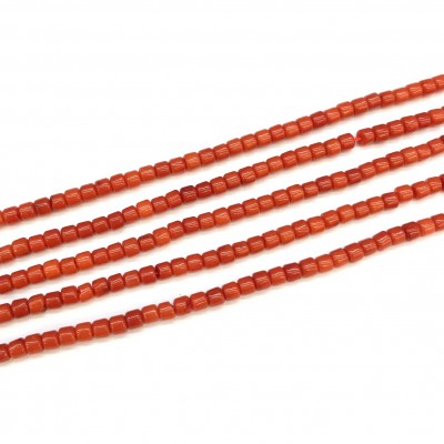 Κοράλλι (Coral) φυσικοί ημιπολύτιμοι λίθοι χάντρες ροδέλα 4x3mm (σειρά∽41cm∽128χάντρες)