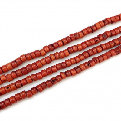 Κοράλλι (Coral) φυσικοί ημιπολύτιμοι λίθοι χάντρες ροδέλα 7x5mm (σειρά∽40cm∽82χάντρες)