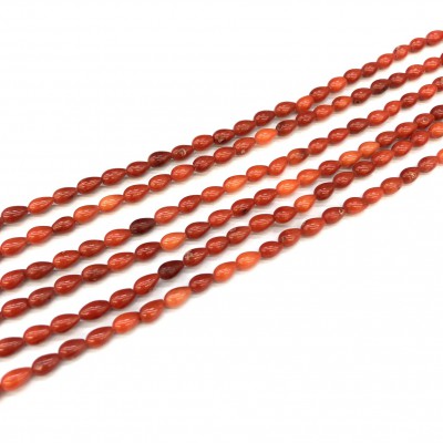Κοράλλι (Coral) φυσικοί ημιπολύτιμοι λίθοι χάντρες δάκρυ 6x4mm (σειρά∽39cm∽62χάντρες)