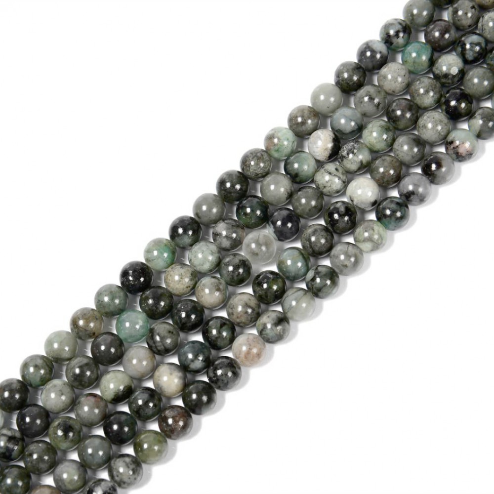 Σμαράγδι (Emerald) φυσικοί πολύτιμοι λίθοι χάντρες 8mm (σειρά∽38cm∽46χάντρες) Σμαράγδι - Emerald