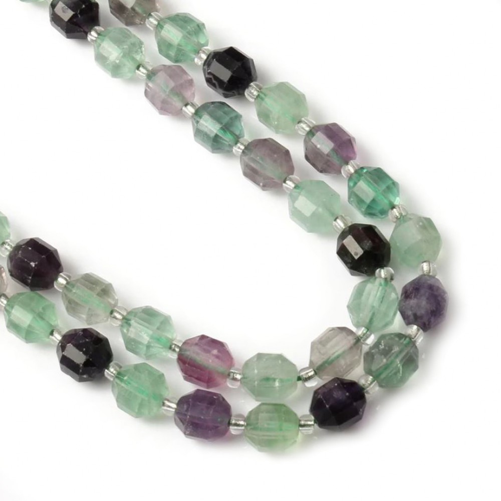 Fluorite Rainbow natural semi precious stones faceted beads 8mm (string∽37beads) Fluorite