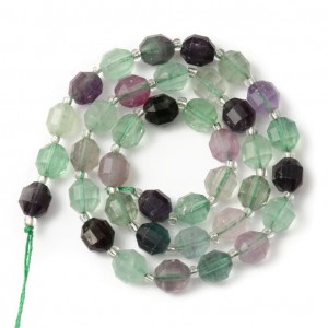 Fluorite Rainbow natural semi precious stones faceted beads 8mm (string∽37beads) Fluorite