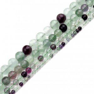 Fluorite Rainbow beads natural semi precious stones 4mm/ 6mm/ 8mm/ 10mm (string∽38cm) Fluorite