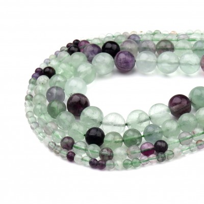 Φθορίτης (Fluorite Rainbow) φυσικοί ημιπολύτιμοι λίθοι χάντρες 4mm/ 6mm/ 8mm/ 10mm (σειρά∽38cm)