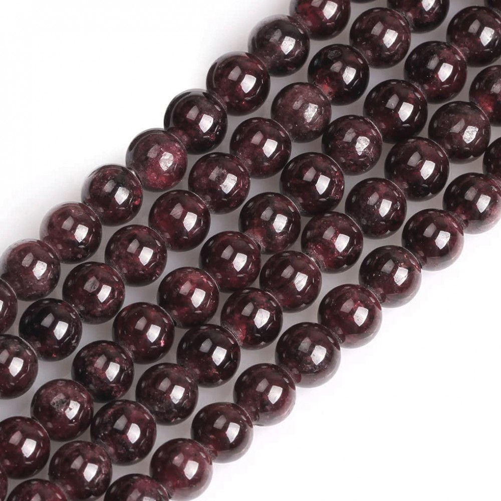 Γρανάτης (Garnet) φυσικοί ημιπολύτιμοι λίθοι χάντρες 4mm / 6mm (σειρά∽39cm) Γρανάτης - Garnet