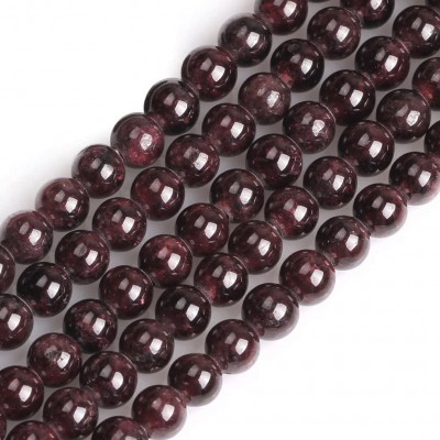 Γρανάτης (Garnet) φυσικοί ημιπολύτιμοι λίθοι χάντρες 4mm / 6mm (σειρά∽39cm)