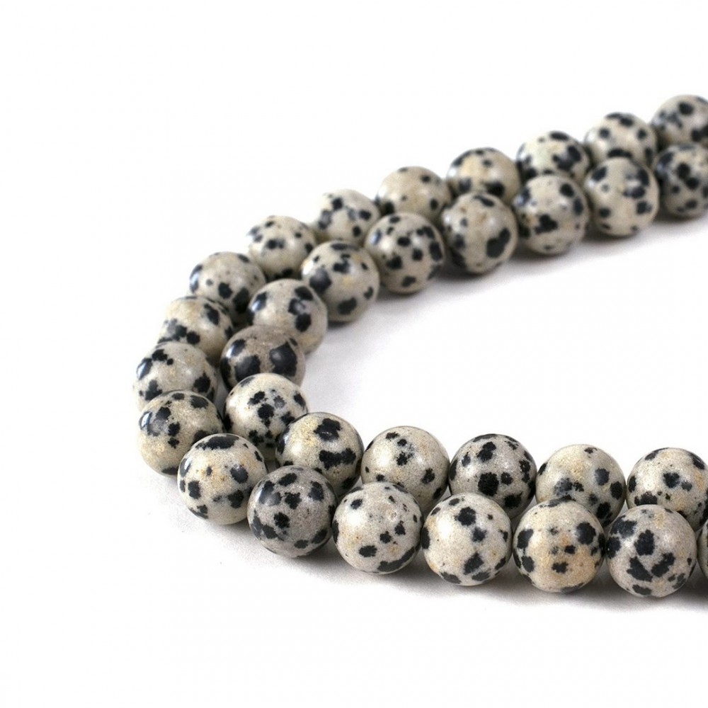 Ίασπις Δαλματίας (Dalmatian Jasper) φυσικοί ημιπολύτιμοι λίθοι χάντρες 4mm/ 5mm/ 6mm/ 9mm (σειρά/38∽40cm) Ίασπις - Jasper