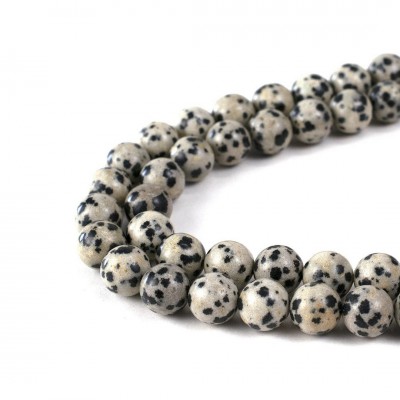 Ίασπις Δαλματίας (Dalmatian Jasper) φυσικοί ημιπολύτιμοι λίθοι χάντρες 4mm/ 5mm/ 6mm/ 9mm (σειρά/38∽40cm)