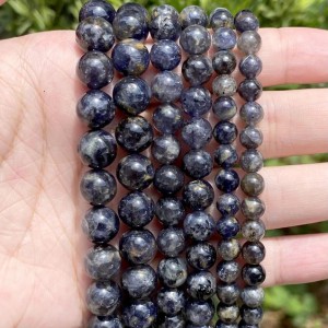 Ιολίτης (Iolite) φυσικοί ημιπολύτιμοι λίθοι χάντρες 8mm / 10mm (σειρά∽39cm) Ιολίτης - Iolite