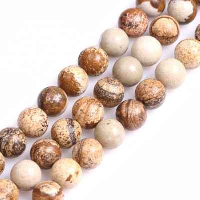 Ίασπις (Picture Jasper) φυσικοί ημιπολύτιμοι λίθοι χάντρες 3mm/ 5mm/ 6mm/ 8mm/ 10mm (σειρά/38∽40cm)