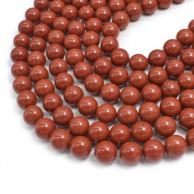 Ίασπις κόκκινος (Red Jasper) φυσικοί ημιπολύτιμοι λίθοι χάντρες 6mm/ 8mm (σειρά∽38cm)
