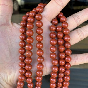 Ίασπις κόκκινος (Red Jasper) φυσικοί ημιπολύτιμοι λίθοι χάντρες 6mm/ 8mm (σειρά∽38cm) Ίασπις - Jasper