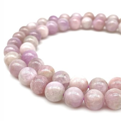 Κουνζίτης (Kunzite Brazil) φυσικοί ημιπολύτιμοι λίθοι χάντρες 8mm / 11mm (σειρά∽38cm)