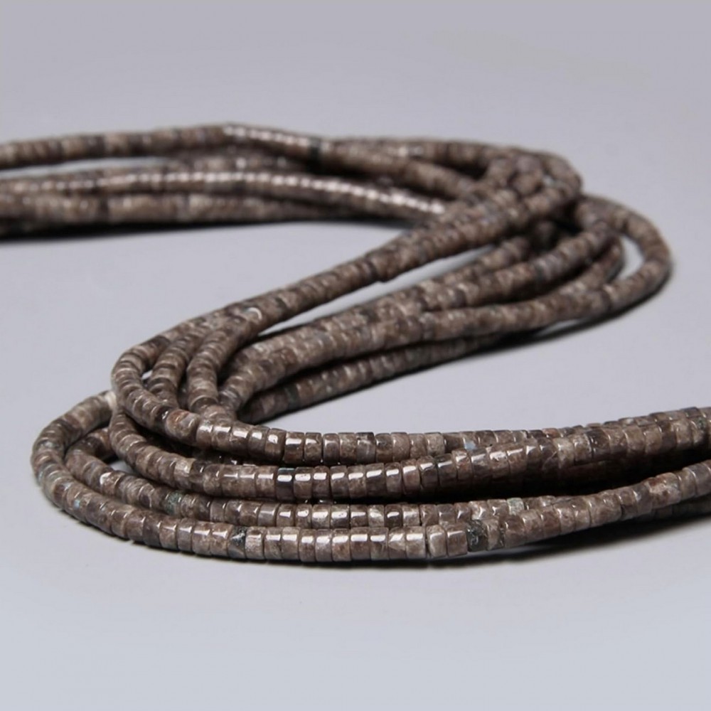 Labradorite brown natural semi precious stones rondelle beads 4x2mm (string∽38cm∽150beads) Labradorite