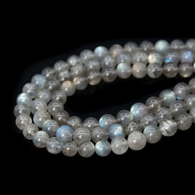 Λαμπραντορίτης (Labradorite) φυσικοί ημιπολύτιμοι λίθοι χάντρες 4mm/ 6mm/ 8mm (σειρά∽39cm)