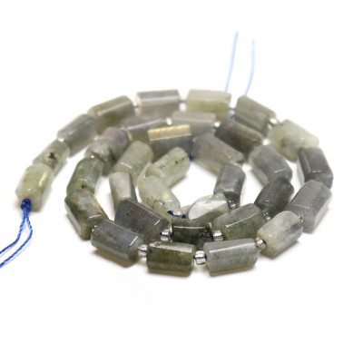 Λαμπραντορίτης (Labradorite) φυσικοί ημιπολύτιμοι λίθοι χάντρες σωληνάκι ακανόνιστο 12x8mm (σειρά∽28χάντρες)