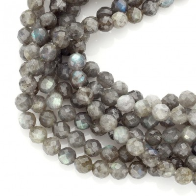 Λαμπραντορίτης (Labradorite) φυσικοί ημιπολύτιμοι λίθοι χάντρες πολυγωνικές 8mm/10mm (σειρά/38∽39cm)