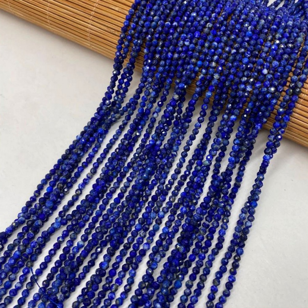 Λάπις Λάζουλι (Lapis Lazuli) φυσικοί ημιπολύτιμοι λίθοι χάντρες πολυγωνικές 2mm (σειρά∽38cm∽216χάντρες) Λάπις Λάζουλι - Lapis Lazuli