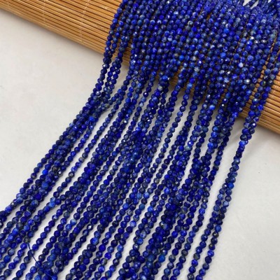 Λάπις Λάζουλι (Lapis Lazuli) φυσικοί ημιπολύτιμοι λίθοι χάντρες πολυγωνικές 2mm (σειρά∽38cm∽216χάντρες)