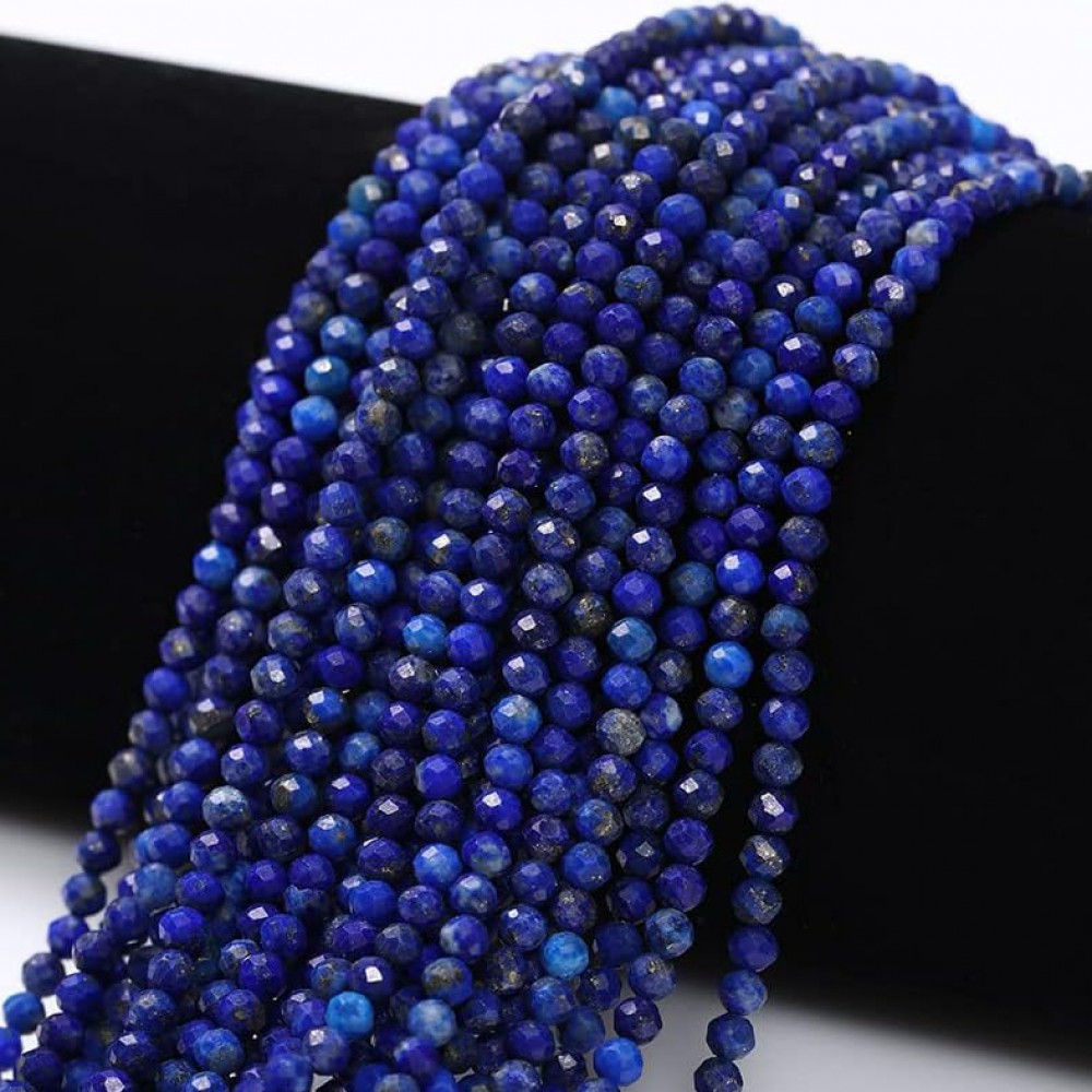 Λάπις Λάζουλι (Lapis Lazuli) φυσικοί ημιπολύτιμοι λίθοι χάντρες πολυγωνικές 2mm (σειρά∽38cm∽216χάντρες) Λάπις Λάζουλι - Lapis Lazuli