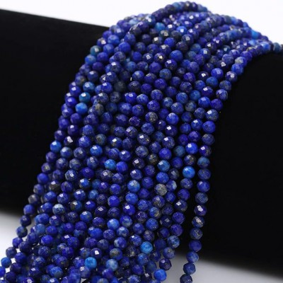 Λάπις Λάζουλι (Lapis Lazuli) φυσικοί ημιπολύτιμοι λίθοι χάντρες πολυγωνικές 2mm (σειρά∽38cm∽216χάντρες)