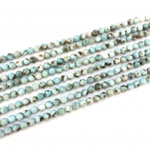 Λάριμαρ (Larimar) φυσικοί ημιπολύτιμοι λίθοι χάντρες πολυγωνικές 4mm/ 6mm/ 8mm (σειρά∽39cm) Λάριμαρ - Larimar