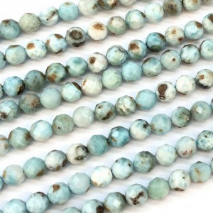 Λάριμαρ (Larimar) φυσικοί ημιπολύτιμοι λίθοι χάντρες πολυγωνικές 4mm/ 6mm/ 8mm (σειρά∽39cm) Λάριμαρ - Larimar