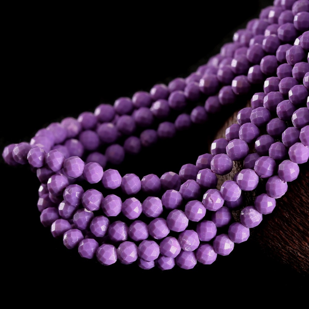 Λεπιδολίτης (Lepidolite) φυσικοί ημιπολύτιμοι λίθοι χάντρες πολυγωνικές 3mm (σειρά∽39cm∽142χάντρες) Λεπιδολίτης - Lepidolite