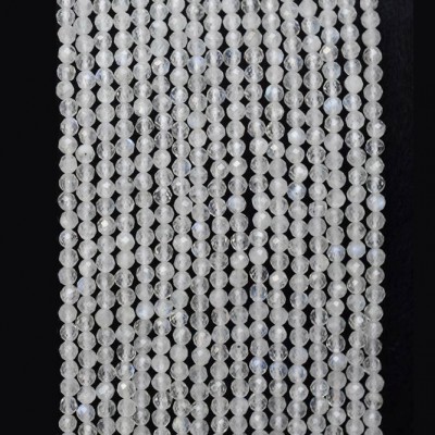 Φεγγαρόπετρα (Moonstone) φυσικοί ημιπολύτιμοι λίθοι χάντρες πολυγωνικές 3mm (σειρά∽39cm∽134χάντρες)
