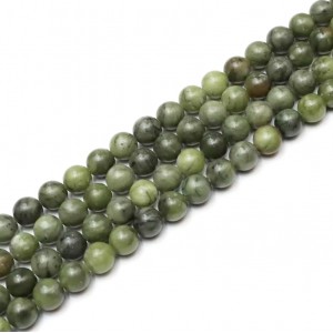 Νεφρίτης (Nephrite) φυσικοί ημιπολύτιμοι λίθοι χάντρες 4mm/ 6mm/ 8mm/ 10mm (σειρά/37∽38cm) Νεφρίτης - Nephrite