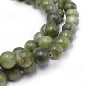 Νεφρίτης (Nephrite) φυσικοί ημιπολύτιμοι λίθοι χάντρες 4mm/ 6mm/ 8mm/ 10mm (σειρά/37∽38cm) Νεφρίτης - Nephrite
