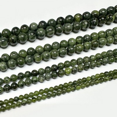 Νεφρίτης (Nephrite AAA) χάντρες φυσικές ημιπολύτιμες πέτρες 4mm/ 6mm/ 8mm/ 10mm (σειρά/38∽39cm)
