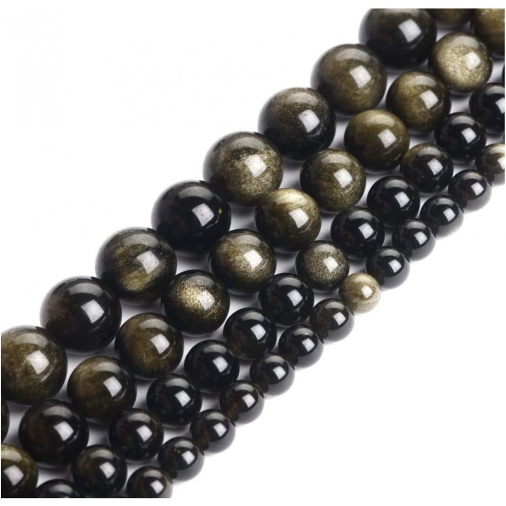Obsidian black gold, beads natural semi precious stones 4mm/ 6mm/ 8mm/ 10mm (string/37∽38cm) Obsidian