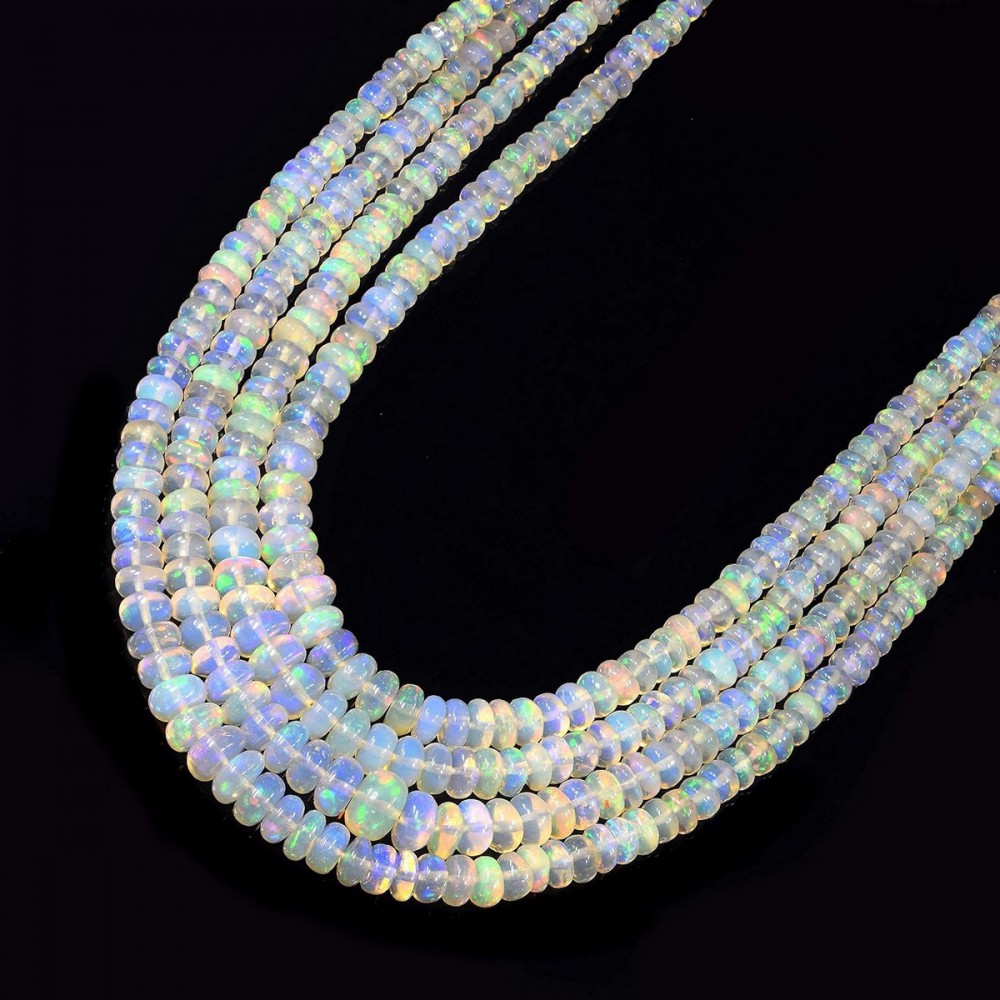 Οπάλιο (Galaxy Opal) φυσικοί ημιπολύτιμοι λίθοι ακανόνιστες χάντρες ροδέλα πλακέ 3∽5mm (σειρά∽41cm∽250χάντρες) Οπάλιο - Opal