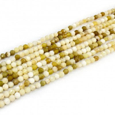 Οπάλιο Κίτρινο (Yellow Opal) φυσικοί ημιπολύτιμοι λίθοι χάντρες πολυγωνικές 3mm (σειρά∽39cm∽128χάντρες)