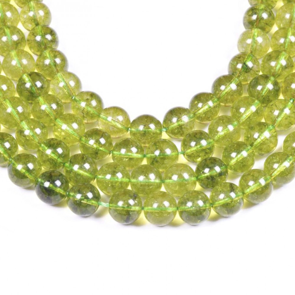 Περίδοτο (Peridot) φυσικοί ημιπολύτιμοι λίθοι χάντρες 6mm/ 8mm/ 10mm (σειρά/37∽38cm) Περίδοτο - Peridot