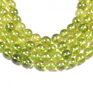 Περίδοτο (Peridot) φυσικοί ημιπολύτιμοι λίθοι χάντρες 6mm/ 8mm/ 10mm (σειρά/37∽38cm) Περίδοτο - Peridot