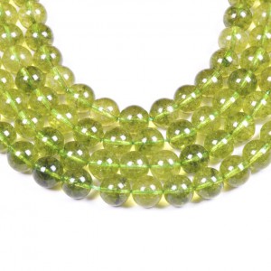 Περίδοτο (Peridot) φυσικοί ημιπολύτιμοι λίθοι χάντρες 6mm/ 8mm/ 10mm (σειρά/37∽38cm) Περίδοτο - Peridot