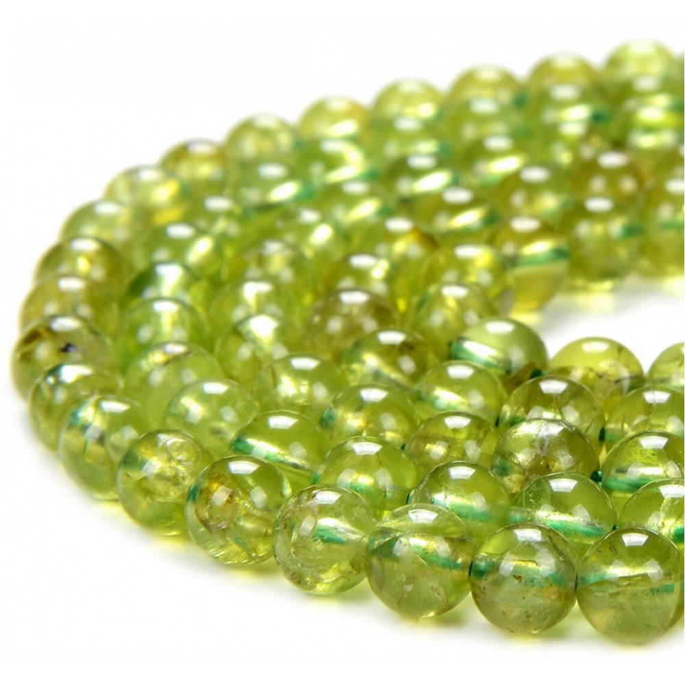 Περίδοτο (Peridot) φυσικοί ημιπολύτιμοι λίθοι χάντρες 6mm/ 8mm/ 10mm (σειρά/37∽38cm) Περίδοτο - Peridot