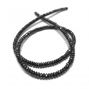Αιματίτης (Hematite) φυσικοί ημιπολύτιμοι λίθοι χάντρες ροδέλα πολυγωνικές 4x2mm (σειρά∽41cm∽210χάντρες) Αιματίτης - Hematite