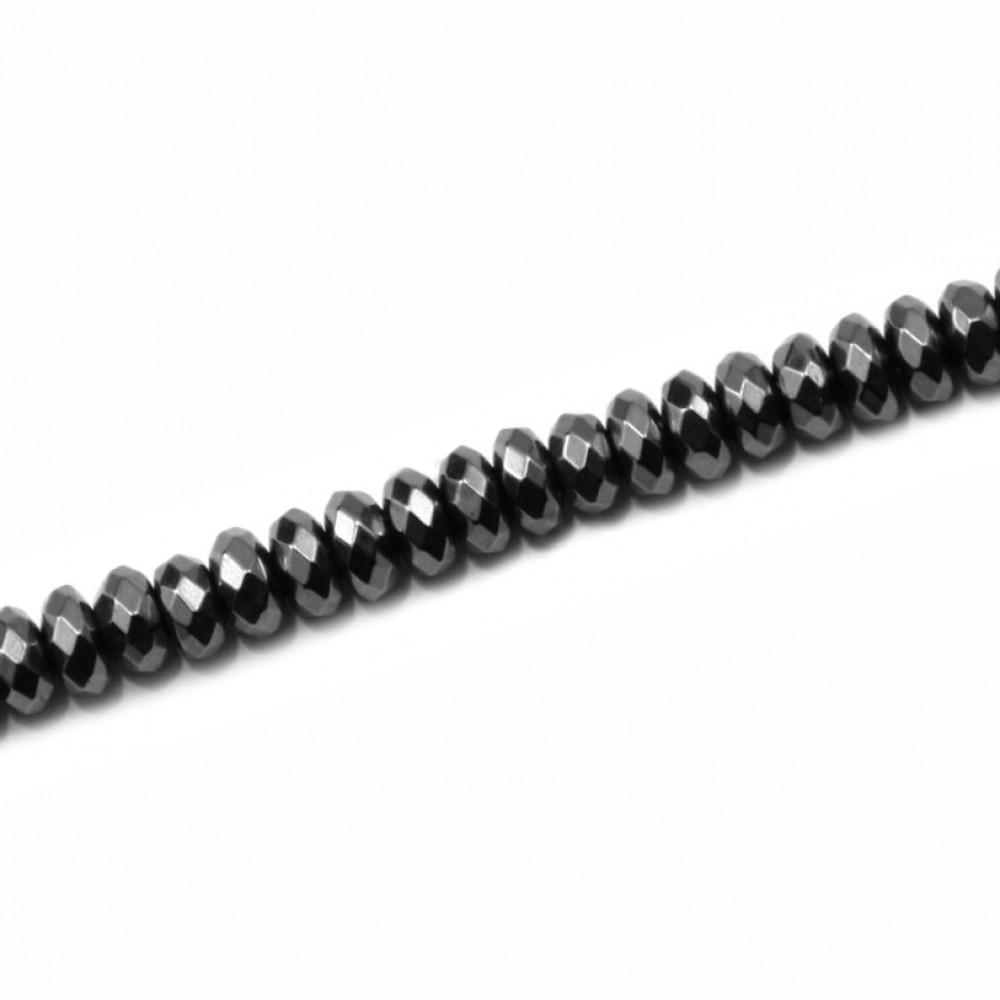 Αιματίτης (Hematite) φυσικοί ημιπολύτιμοι λίθοι χάντρες ροδέλα πολυγωνικές 4x2mm (σειρά∽41cm∽210χάντρες) Αιματίτης - Hematite