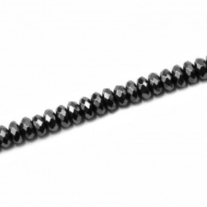 Αιματίτης (Hematite) φυσικοί ημιπολύτιμοι λίθοι χάντρες ροδέλα πολυγωνικές 4x2mm (σειρά∽41cm∽210χάντρες) Αιματίτης - Hematite