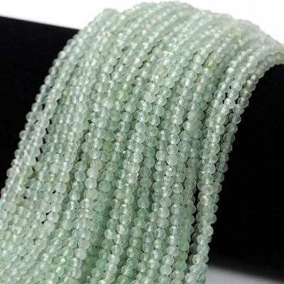 Πρενίτης (Prehnite) φυσικοί ημιπολύτιμοι λίθοι χάντρες πολυγωνικές 3mm (σειρά∽38cm∽124χάντρες)