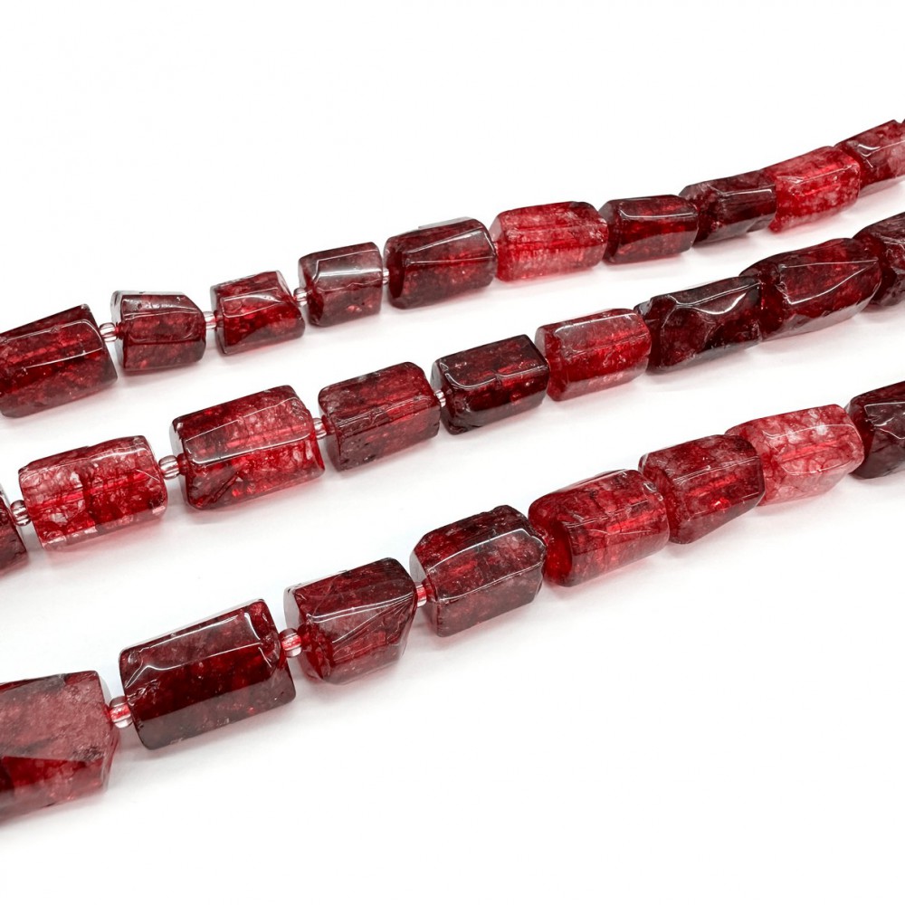 Χαλαζίας κόκκινος (Red Quartz) φυσικοί ημιπολύτιμοι λίθοι ακανόνιστες χάντρες 10∽15mm (σειρά∽23χάντρες)