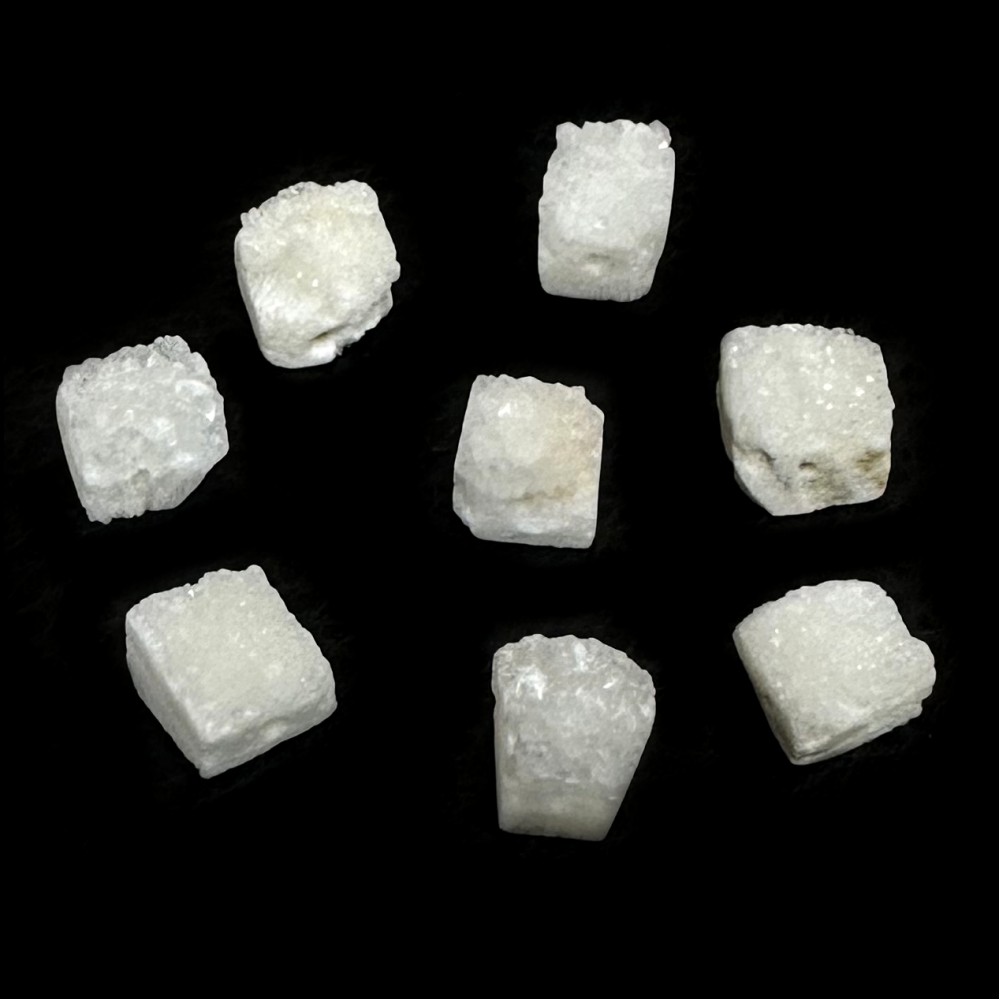 Χαλαζίας λευκός (Druzy White Quartz) με τρύπα ακατέργαστος φυσικός ημιπολύτιμος λίθος ακανόνιστος 10∽12mm