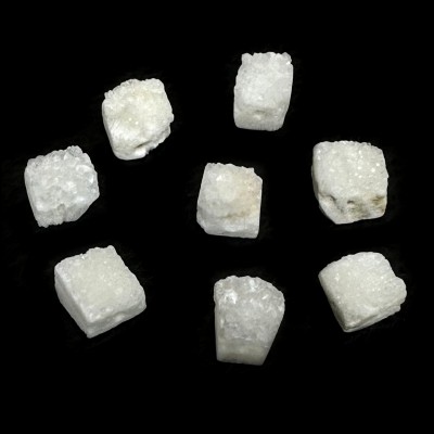 Χαλαζίας λευκός (Druzy White Quartz) με τρύπα ακατέργαστος φυσικός ημιπολύτιμος λίθος ακανόνιστος 10∽12mm
