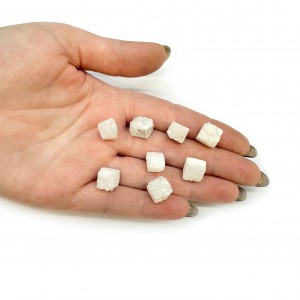 Χαλαζίας λευκός (Druzy White Quartz) με τρύπα ακατέργαστος φυσικός ημιπολύτιμος λίθος ακανόνιστος 10∽12mm