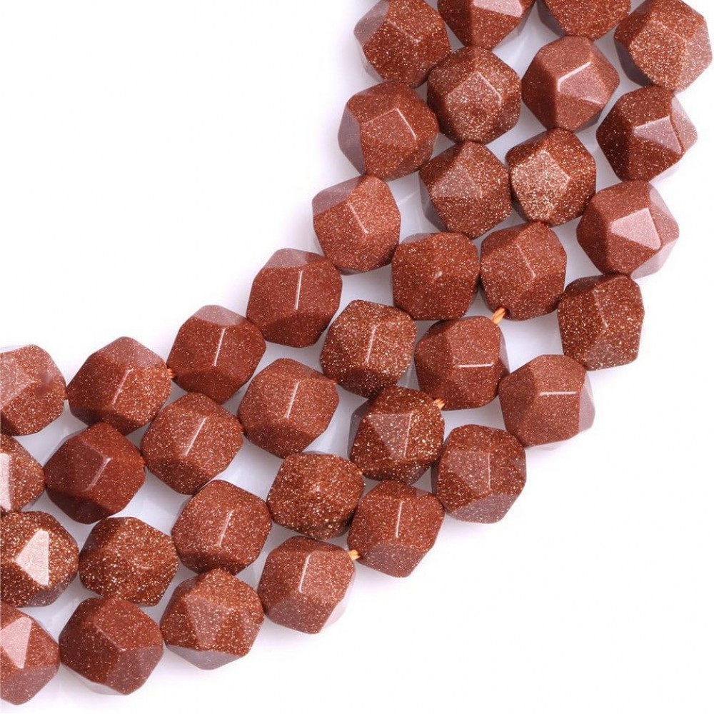 Χρυσόλιθος (gold Sandstone) φυσικοί ημιπολύτιμοι λίθοι χάντρες πολυγωνικές 8mm (σειρά∽35cm∽45χάντρες) Χρυσόλιθος - Sandstone