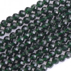 Χρυσόλιθος πράσινος (green Sandstone) φυσικοί ημιπολύτιμοι λίθοι χάντρες πολυγωνικές 2mm / 3mm (σειρά/38cm∽39cm) Χρυσόλιθος - Sandstone