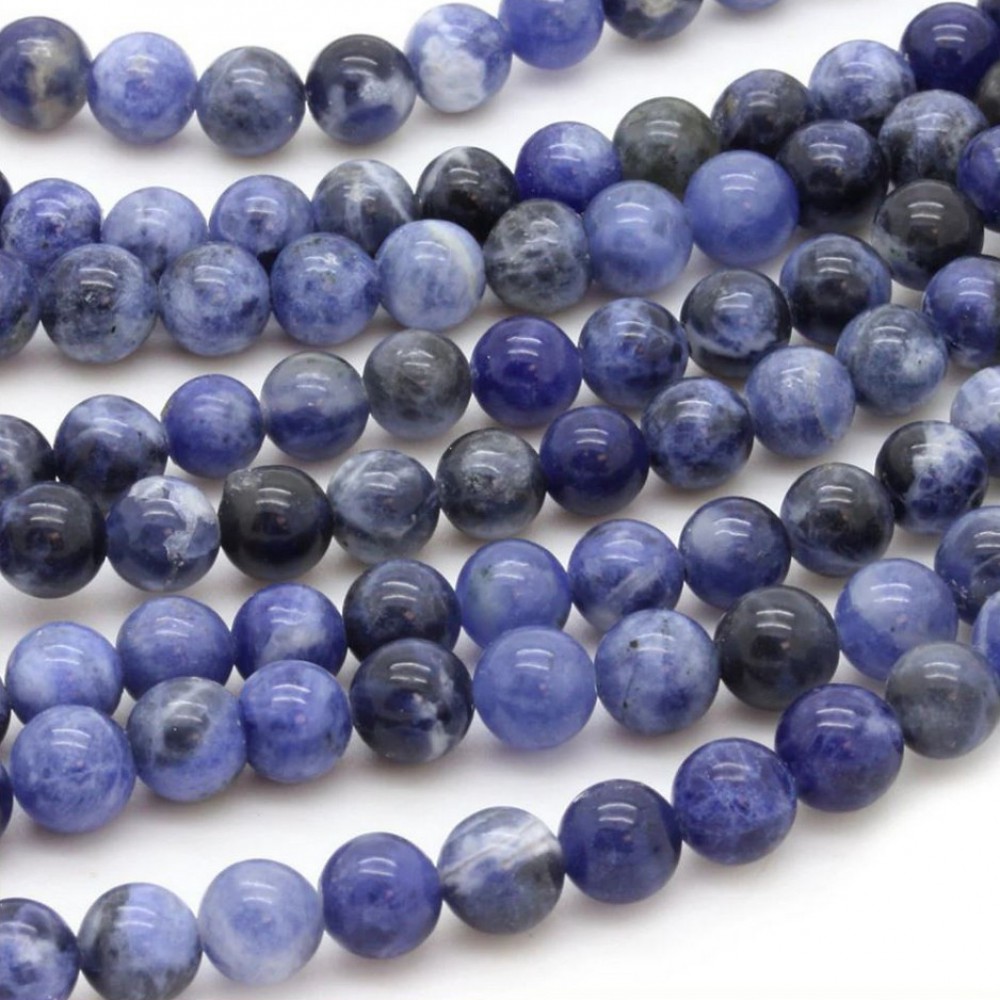 Σοδαλίτης (Sodalite) φυσικοί ημιπολύτιμοι λίθοι χάντρες 4mm/ 7mm/ 9mm/ 12mm (σειρά/37∽40cm) Σοδαλίτης - Sodalite